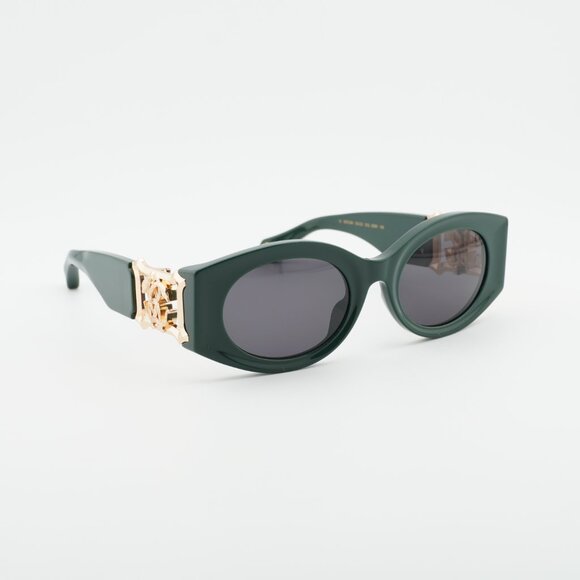 Roberto Cavalli SRC064 0D80 Sunglasses Green Oval Frame, Grey Lenses main image 4